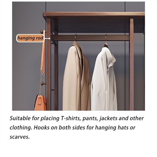 Full length mirror, solid wood hanger, floor hanger, bedroom, coat rack, full length mirror, integrated room, simple multifunctional storage shelf, furniture