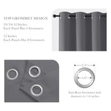PONY DANCE Gray Black Out Curtains 72 Inch Long 2 Panels Set, Thermal Insulated Room Darkening Grommet Solid Soft Drapes for Bedroom/Living Room Window Decor Light Blocking, W34 x L72 Inch, Grey
