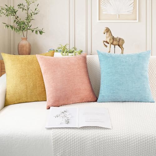 CaliTime Decorative Throw Pillow Covers 20 X 20 Inches Light Blue Grey