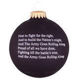 Christmas by Krebs 3 1/4" (80mm) Made in The USA Designer Seamless Patriotic Logo and Hymn Glass Christmas Ball Keepsake Ornament, Army