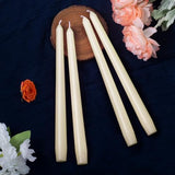 Everymoment Ivory Taper Candles - 4 Pack 10 Inch Candlesticks - Dripless & Smokeless Tapered Candle 8 Hours Unscented Cream Candle Sticks - Perfect for Wedding Holiday Dinner Party Home Decor