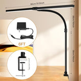LED Desk Lamp for Office Dorm Home - Eye Caring Desk Light with Timer, Remote Control 24W Brightest Dual Screen Computer Monitor Gooseneck Dimmable Table lamp with Anti-Glare Cover Clamp