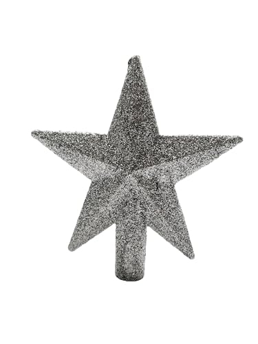 Kurt Adler 4" Petite Treasures Silver Glittered Mini Star Christmas Tree Topper - Unlit