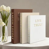 Aesthetic Decorative Books, Set of 3 Linen Fake Book, Faux Book Boxes for Coffee Table, Photo Organization, and Keepsake Storage