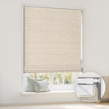 LazBlinds No Tools No Drill Cordless Roman Shades for Windows, Blackout Thermal Insulated UV Blocking Window Blinds, Room Darkening Fabric Blinds for Indoor Windows, 34'' W x 64'' H, Beige