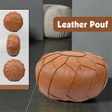 Retro Morocco PU Leather Pouf Home Tatami Decor Unstuffed Cushion Ottoman Sofa Living Room Footstool