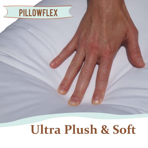 Pillowflex Synthetic Down Pillow Insert, Standard Size - 12x20 inches, Hypoallergenic, Anti Allergic, Plush - Made in USA