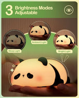 Cute Panda Night Light, LED Squishy Novelty Animal Night Lamp, Food Grade Silicone 3 Level Dimmable Nursery Nightlight for Desk Decor, Funny Gifts Stuff for Boys Girls Baby, White Elephant Gifts
