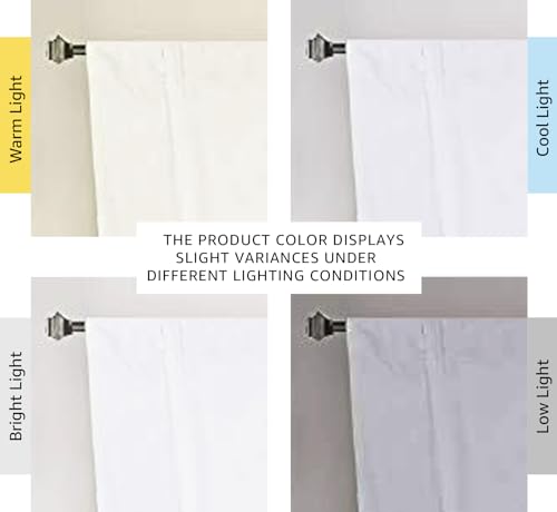 H.VERSAILTEX Pure White Curtain Thermal Insulated Tie Up Window Shade Light Blocking Curtains for Bathroom, Rod Pocket Panel- 42in Wide by 63in Long