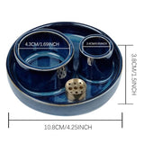 4 in 1 Incense Holder, Ceramic Incense Stick and Palo Santo Holder,Sage Holder for Burning- 4.25" Ceramic Ash Catcher Tray for Meditation and Yoga Room (Blue)
