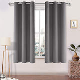 DWCN Blackout Curtains for Bedroom, Grey Curtains 63 Inch Length 2 Panels, Thermal Light Blocking Drapes for Living Room, Solid Grommet Window Treatments, W42 x L63 Inch