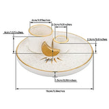 ZenBless Multifunction Incense and Candle Holder for Burning Sage, Palo Santo, Incense Sticks - 5.9" Ceramic Ash Catcher Tray for Meditation Room Home Decor Spritual Gifts (Gold)