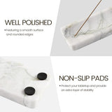 Koville Marble Incense Holder, Incense Holder for Sticks, Incense Sticks Holder Ash Catcher for Meditation Yoga SPA, Natural Stone Incense Burner, Home Table Decor (Bianco Palomino)