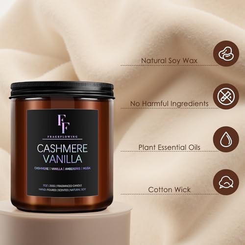 Scented Candles Set, Soy Wax Candles 8 Pack 56 Oz Aromatherapy Candles Gift Set for Women Men （Vanilla/Sandalwood/Amber/Mahogany/Vetiver/Bergamot/Caramel/Whiskey）