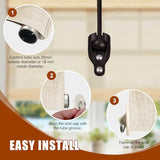 Coolaroo Replacement Parts Roller Shade Hardware Bungee Kit and End Cap Tie Downs for Coolaroo Outdoor Roller Shade (2, Brown)