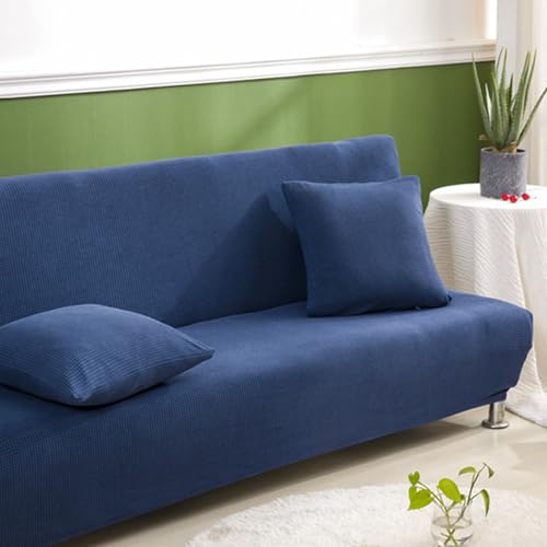 Ultra Soft Armless Sofa Bed Cover with Pillowcases, All-Inclusive Armless Futon Sofa Bed Cover Dustproof Armless Futon Cover 3 2 Seater Stretch Sofa Bed Slipcover, Easy to Install,H,S1
