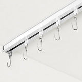 FELIDESIGN Curtain Track, Ceiling Curtain Track for Room Divider, Ceiling Mount Rail Set with Roller Hooks, White, 9ft - 12ft