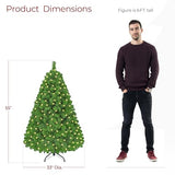 Yaheetech 4.5ft Pre-lit Artificial Christmas Tree with Incandescent Warm White Lights, Flocked Full Prelighted Xmas Tree with 340 Branch Tips, 150 Incandescent Lights & Foldable Stand, Pure Green