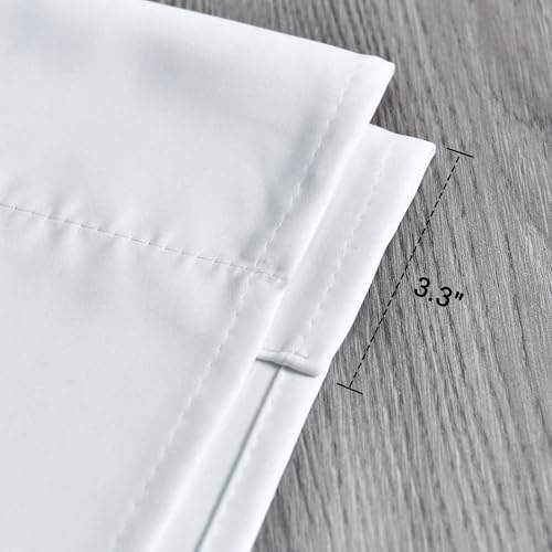 DONREN Pure White Balloon Shades Room Darkening Kitchen Window Curtain - Adjustable Thermal Insulated Tie Up Curtain Panel for Bathroom (34 W x 45 inches Long,1 Panel)