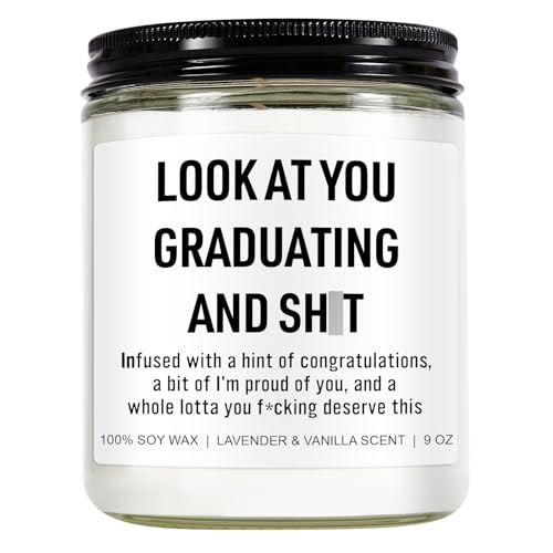 Younift Funny Grad Candle, 2026 Graduation Gifts for Her, Him - College, High School, Masters Degree, Phd, Law School, Nursing & Nurse Graduation Gifts for Women, Men - 9 oz