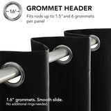 Deconovo Blackout Curtains for Bedroom, Thermal Insulated Room Darkening Grommet Window Drapes, Black, 42W x 63L Inch, Pack of 2 for Living Room & Nursery Privacy Panels