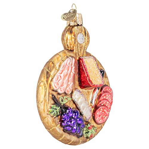 Old World Christmas Charcuterie Board Glass Blown Ornament for Christmas Tree, Handcrafted Holiday Decoration, Food Collection