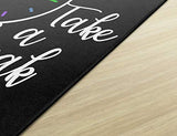 Flagship Carpets Take A Break Childrens Time Clock Classroom Entryway or Home Door Mat or Small Area Rug, 30" x 30", Black