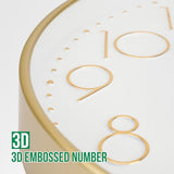Wall Clock 12 Inch Non-Ticking Silent Modern Simple Style Round Decor Clock Gold Stereoscopic Dial Quartz Wall Clocks for Home/Office/School/Living Room/Bedroom/Kitchen