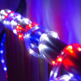 50ft Rope Lights For Outside,Connectable Flexible Tube Lights with 8 Modes Controller,Waterproof Red/Blue/White LED Rope Lighting for Deck,Garden,Pool,Patio,Bedroom,Indoor & Outdoor Landscape Lighting