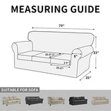 ISSUNTEX 4 Pieces High Stretch Thicken Couch Covers, Soft Sofa Slipcover for 3 Separate Cushion , Jacquard Fabric Elastic Furniture Protector for Dogs (Sofa, Dark Gray)