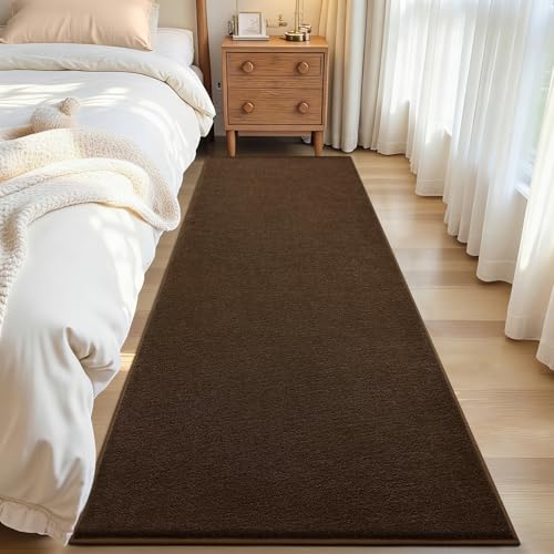 ISEAU 2x8 Soft Runner Rug for Hallway, Washable and Non-Slip, Brown