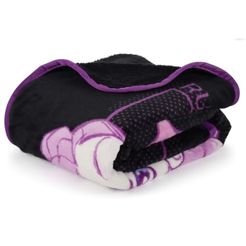 HUNTRX Kpop Demon Hunters Super Soft Fleece Throw Blanket, Purple and Black, 46x60 Inch