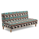 Aztec Tribal Horse Futon Covers, Armless Sofa Covers, Stretch Sofa Bed Cover, Washable Futon Slipcover Furniture Protector for Kids, Pets, Dog and Cat