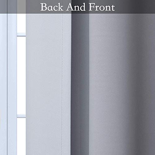 SimpleHome Ombre Room Darkening Curtains for Bedroom, Gradient Black to Grey White Light Blocking Thermal Insulated Grommet Window Curtain/Drapes for Living Room,2 Panels, 52x84 inches Length