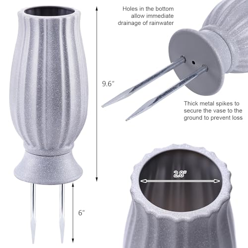 Cemetery Vase with Metal Spike for Artificial Flower Grave Decorations | Cemetery vases for grave，Flower holder for cemetery，Cemetery decorations for grave