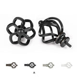 KAMANINA Double Curtain Rod 72 to 144 Inches(6-12 Feet), Black Heavy Duty Curtain Rods for Windows 66 to 120 Inches, 7/8 Inch Drapery Rod with Twisted Cage Finials