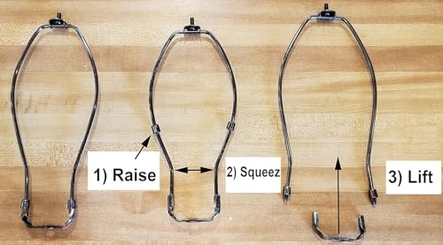 B&P Lamp® 8-1/2 Inch Regular Weight Lamp Shade Harp Holder for Table and Floor Lamps, Brass Plated Steel Finish