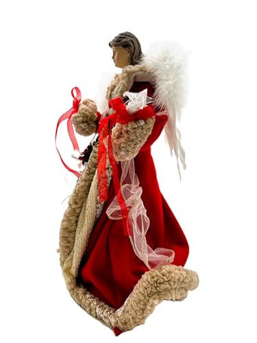 Kurt Adler UL2218 UL 10-Light 16" Red & Ivory Angel Treetop