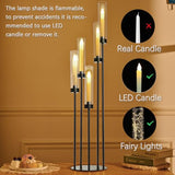 4Pcs 39.8'' Black Floor Candelabra Centerpiece for Wedding Table Decor