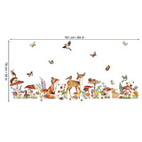 wondever Woodland Animal Wall Stickers Mushroom Deer Fox Peel and Stick Wall Decals for Kids Bedroom Baby Nursery