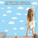 31pcs Big Clouds Vinyl Wall Decals DIY Wall Sticker Removable Wall Art Decor 4-10 inch for Living Room Nursery Kids Room(White)