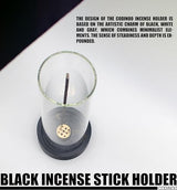 Incense Holder for Sticks,Modern Incense Stick Holder with Glass Ash Catcher[Anti ash Flying], Incense Burner Holder,Zen Glass Incense Holder,for Spa Home Decor Yoga Meditation[Black]