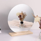 8 inch Glass Round Mirror Circle Wall Mounted for Bathroom, Living Room, Home Decor, Small Round Mirror Plate Trays for Wedding Table Centerpieces
