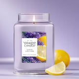 Yankee Candle Lemon Lavender Scented Candle, 22oz Large Jar with up to 150 Hour Burn Time, Giftable, Birthdays