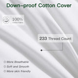 OTOSTAR Pack of 1 Down and Feather Throw Pillow Inserts, 18 x 18 Soft Fluffy Square Pillow Inserts with 100% Cotton Cover Decorative Pillows for Sofa Couch Bed-White