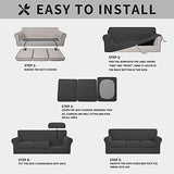 ISSUNTEX 4 Pieces High Stretch Thicken Couch Covers, Soft Sofa Slipcover for 3 Separate Cushion , Jacquard Fabric Elastic Furniture Protector for Dogs (Sofa, Dark Gray)