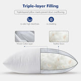 MIULEE 26x26 Euro Pillow Inserts,Set of 2 Down Feather Throw Pillows for Couch Sofa Bed, Decorative Fluffy Throw Pillow Inserts Cotton Fabric,White