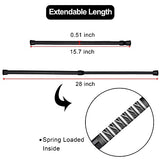 SIQUK 6 Pack Cupboard Bars Adjustable Spring Tension Rods Black Refrigerator Bar Extendable Rod for DIY Projects, 15.7 to 28 Inches