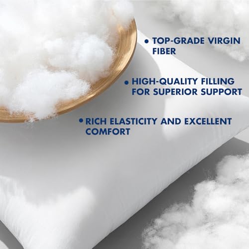 MIULEE 18x18 Pillow Inserts,Set of 2 100% Virgin Microfiber with Cotton Cover Throw Pillows for Couch Sofa and Bed