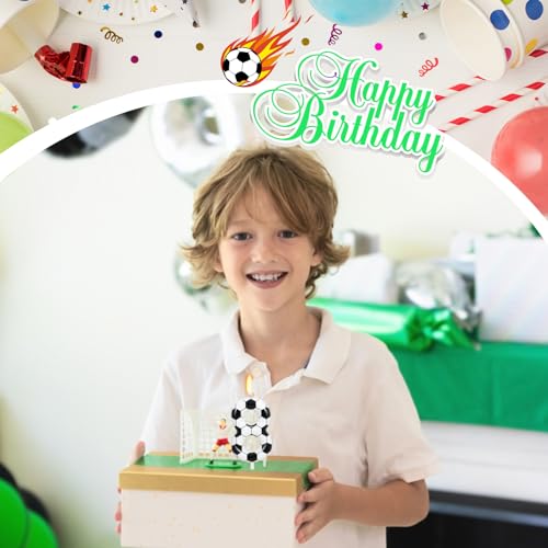 Soccer Birthday Candle - Number 8 Candle for Soccer Cake Topper, Sports Theme Birthday Party Decorations for Boys Girls